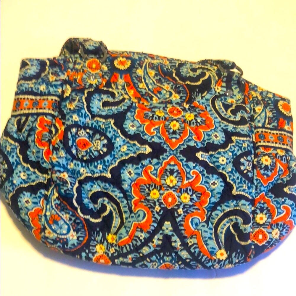 Vera Bradley Blue and Orange Shoulder Bag with Paisley Design